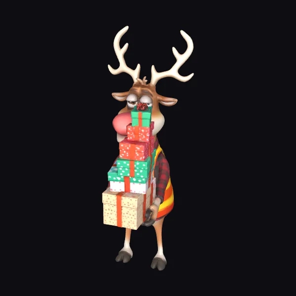 Tired Reindeer Delivery Worker