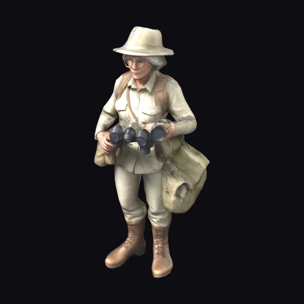 Middle Aged Birdwatcher Lady