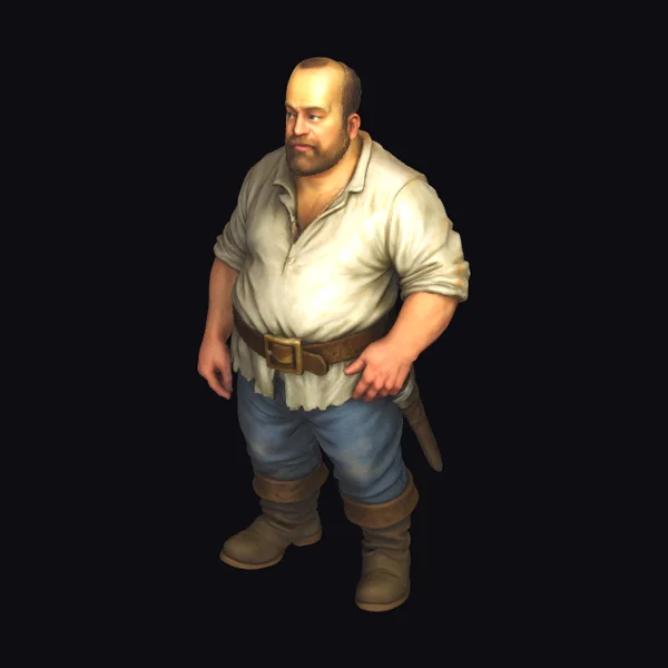 Sturdy Male Laborer Standing