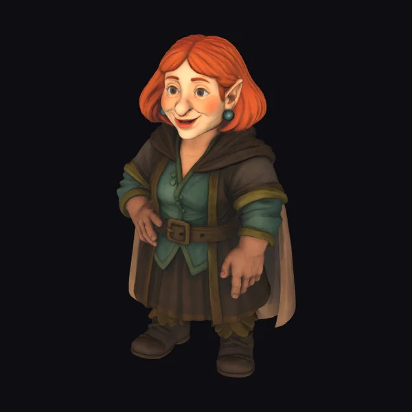 Cartoon Elven Female Adventurer