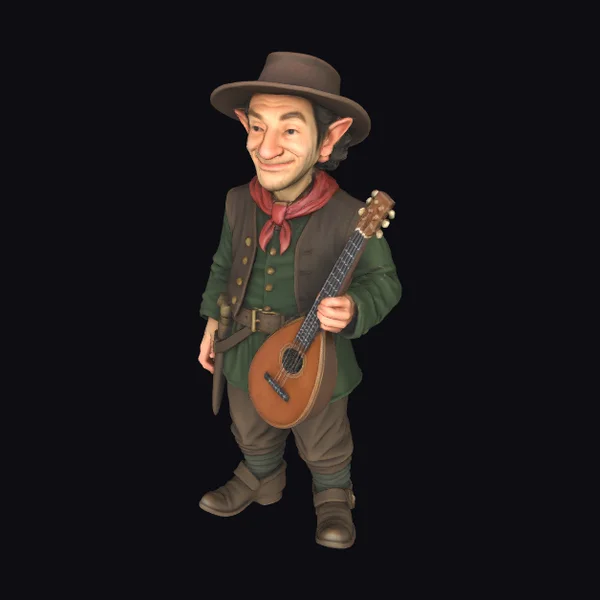 Elf Musician with Lute
