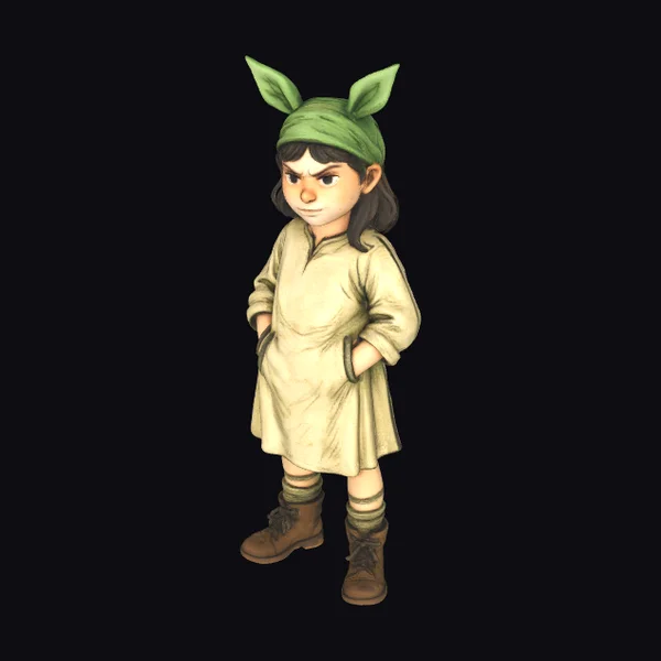 Little Green Headband Girl