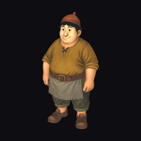 Stout Medieval Servant Male