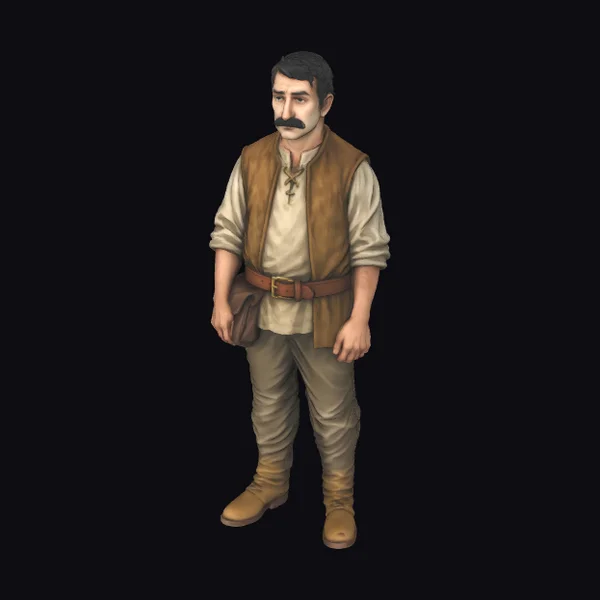 Medieval Man with Mustache