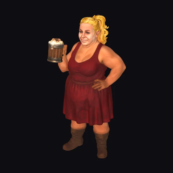 Blonde Woman with Beer