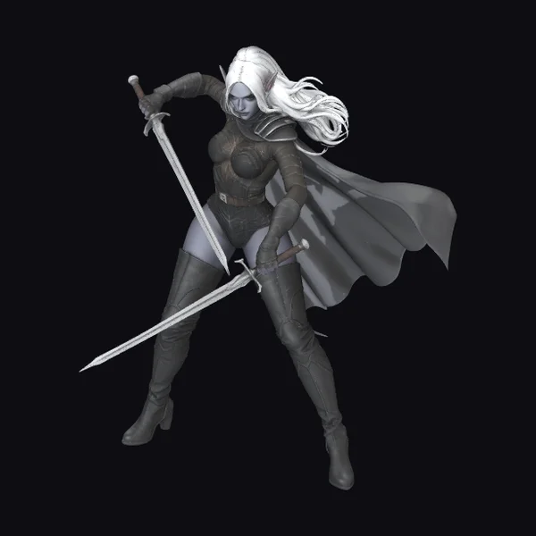 Female Warrior with Swords