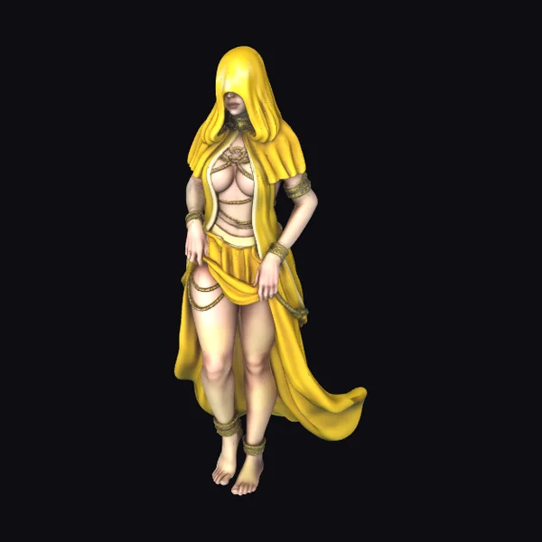 Golden Hooded Female Figure