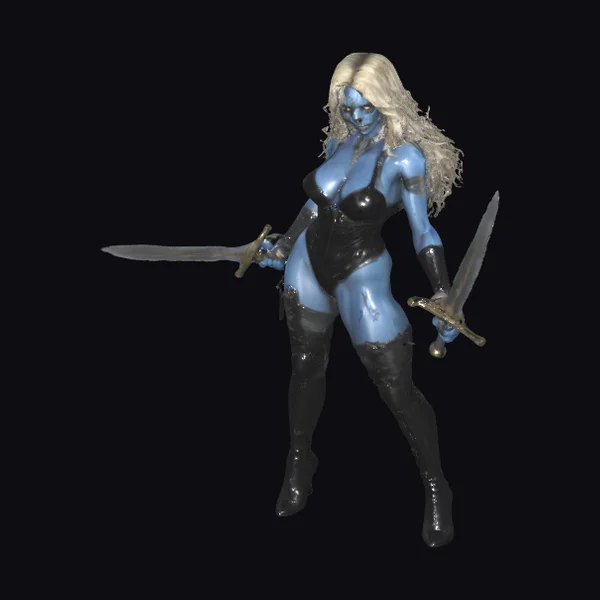 Blue Female Warrior