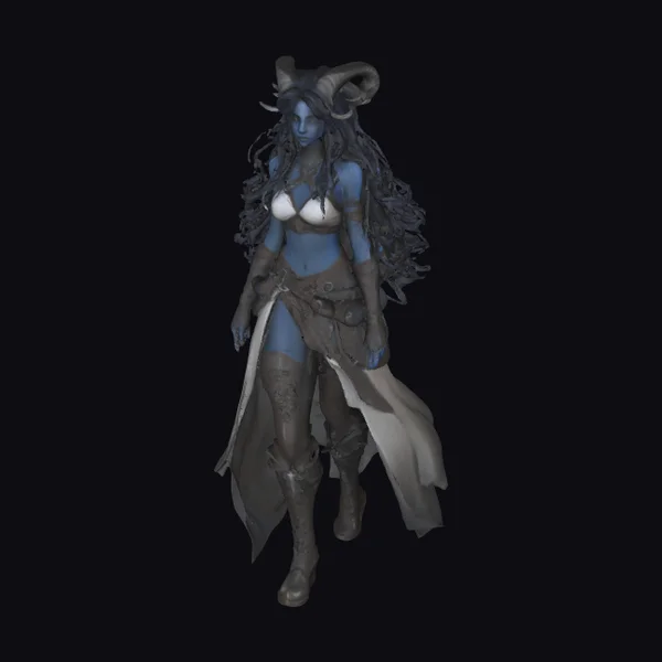 Blue Horned Fantasy Female