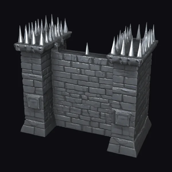 Dark Grey Brick Fortress Wall