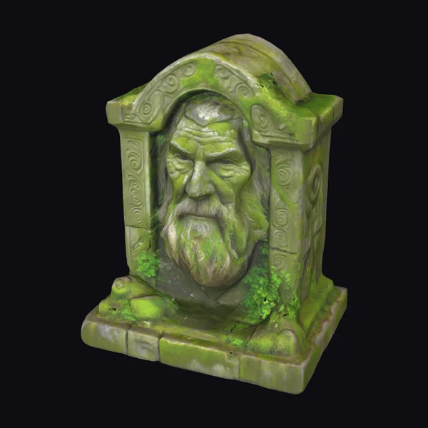 Mossy Stone Guardian Head