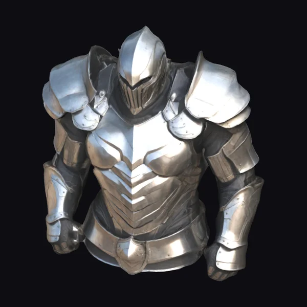 Muscular Silver Armor Set