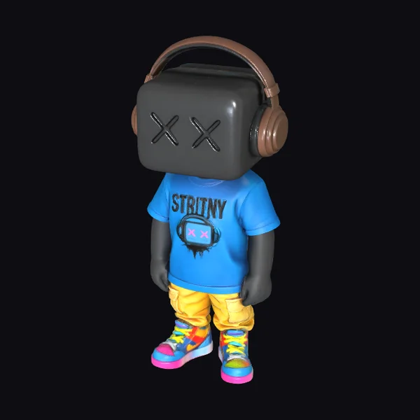 Neon Kid with Headphones