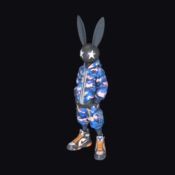 Bunny in Camo Jacket