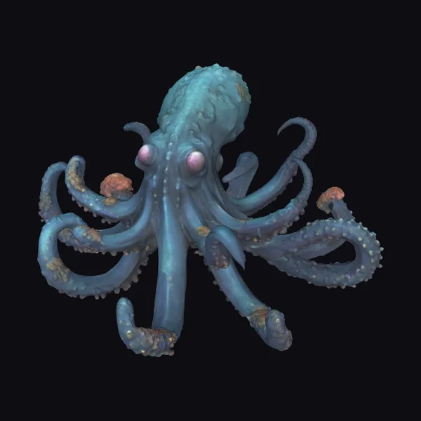 Giant Blue Octopus Rising