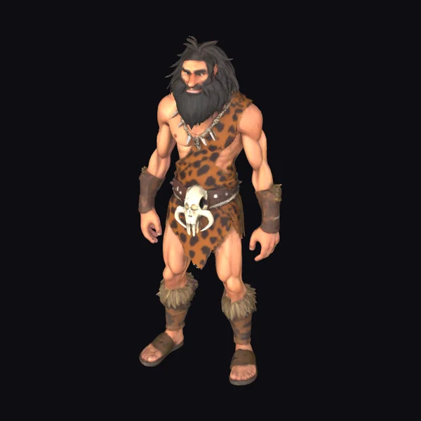 Caveman with Leopard Fur