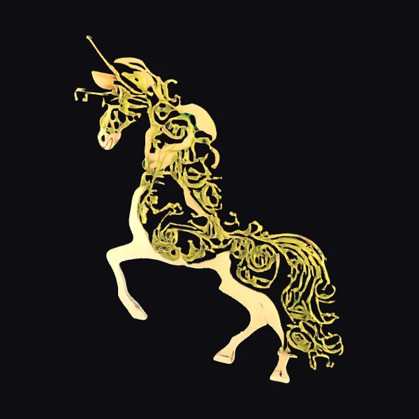 Golden Floral Unicorn