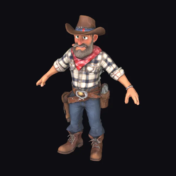 Cartoon Cowboy T-Pose