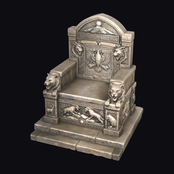 Ornate Throne with Lion Heads
