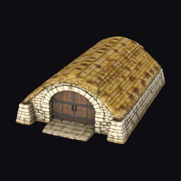 Stone and Thatch Hut