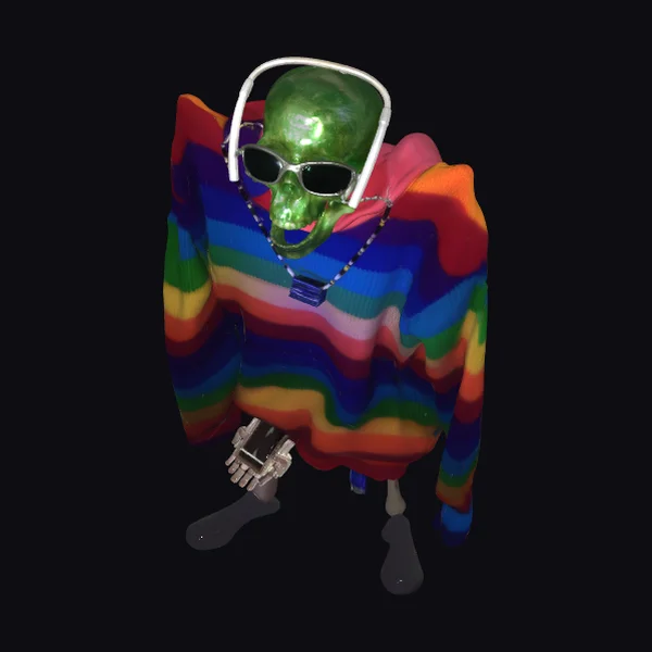 Glitter Skull in Sunglasses