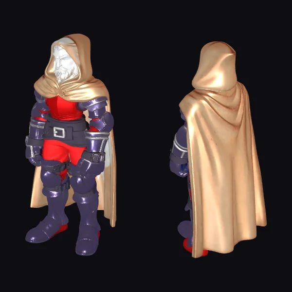 Crimson Armored Figure