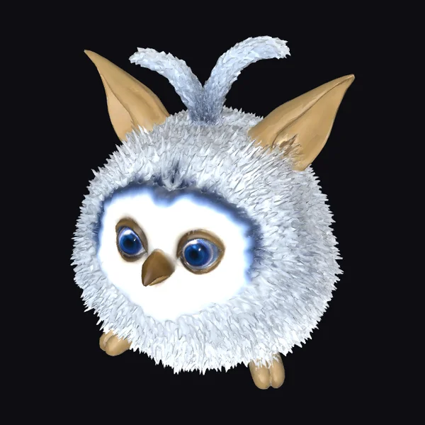 Furry White Creature Head