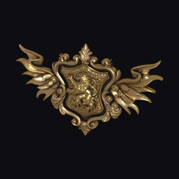 Golden Family Crest Shield