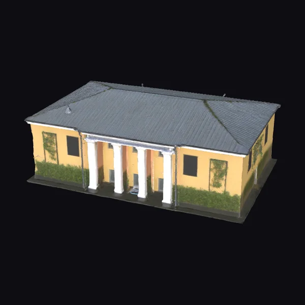 Yellow Building with Sculptures