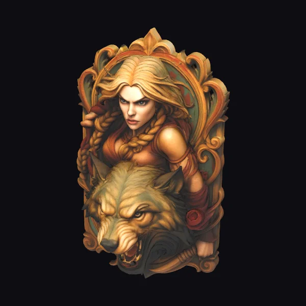 Woman and Wolf Portrait