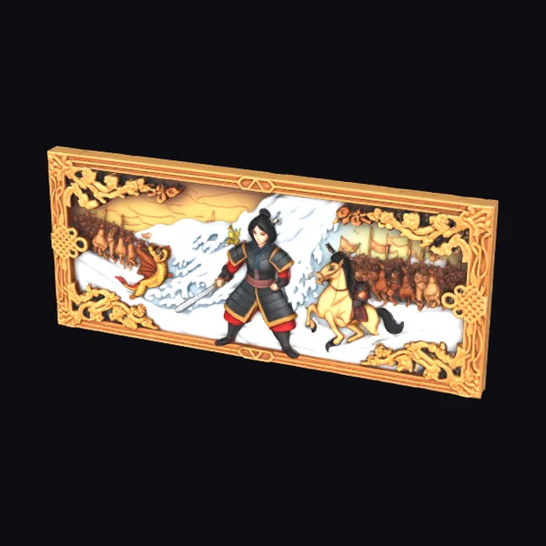 Warrior in Snowy Battle Scene