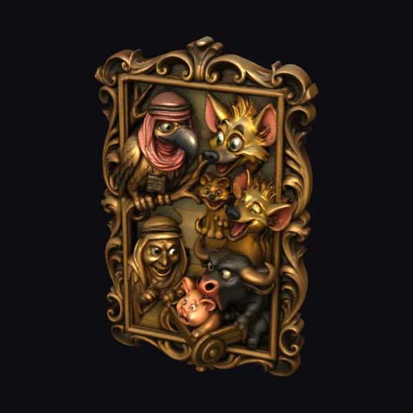 Ornate Animal Portrait Frame