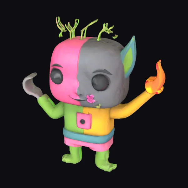 Split Face Cartoon Character