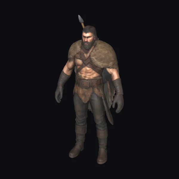 Ancient Warrior with Fur Armor