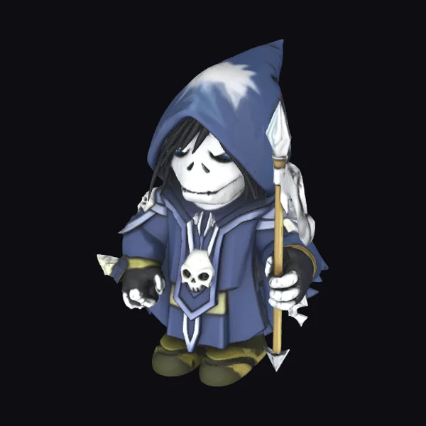 Cartoony Skeleton Necromancer