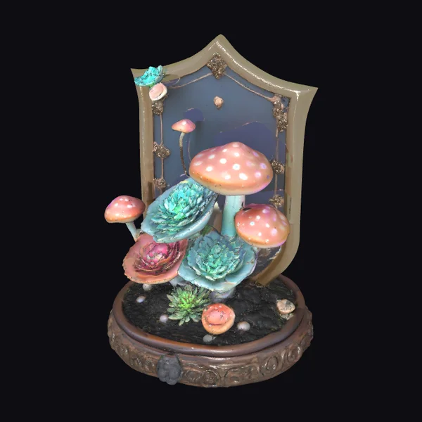 Glowing Succulent Shield Decor