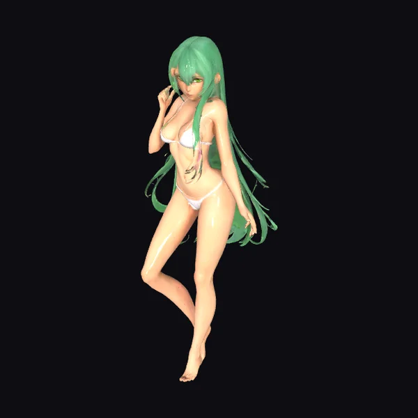 Green Hair Female Figure