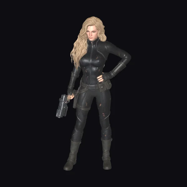 Blonde Female Space Soldier