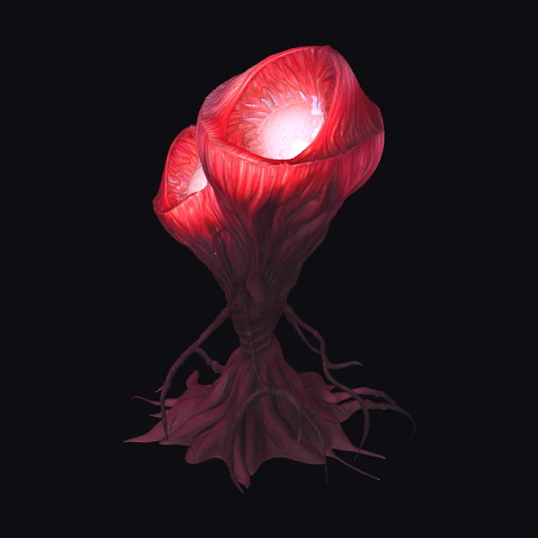 Glowing Red Alien Flower