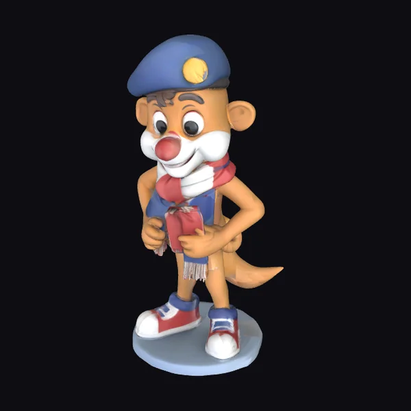 Stylized French Mascot Character