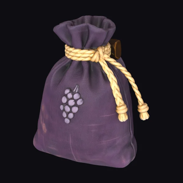 Purple Pouch with Grapes