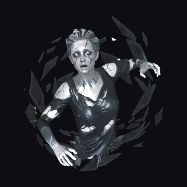 Cracked Porcelain Zombie Woman