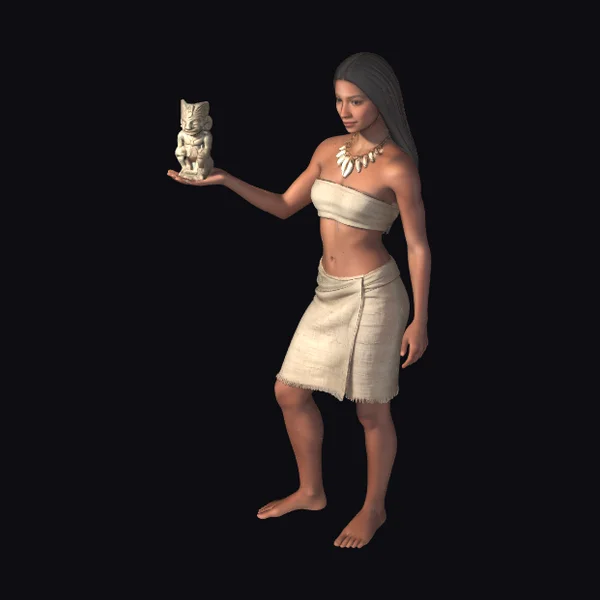 Woman Holding Tiki Idol