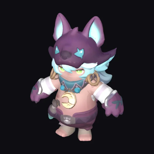 Purple Wolf Mask Character