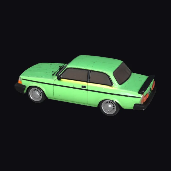 Lime Green Classic Sedan