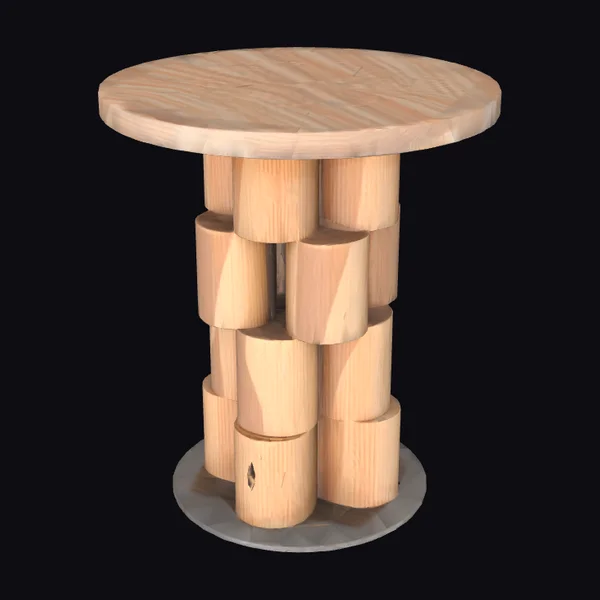 Wooden Log Side Table