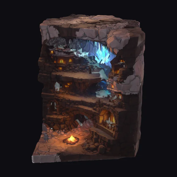 Ancient Stone Cave Interior