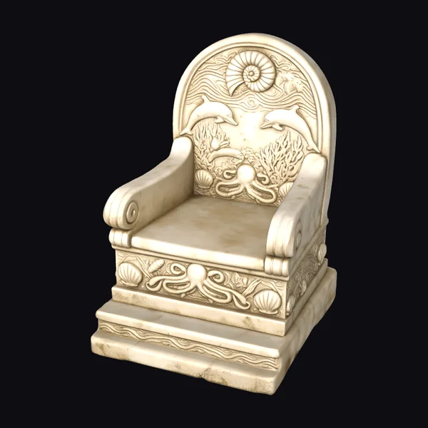 Ornate Oceanic Throne Chair