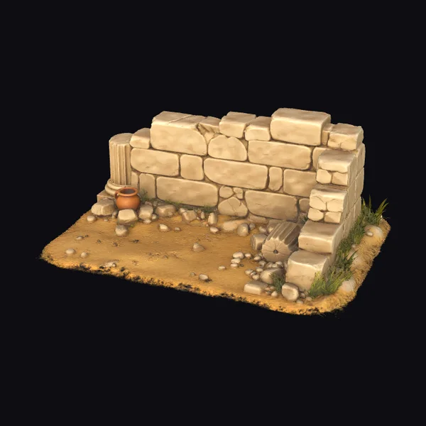 Ancient Stone Wall Ruins