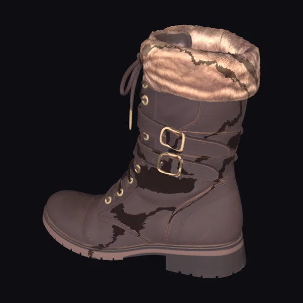 Brown Buckle Winter Boot